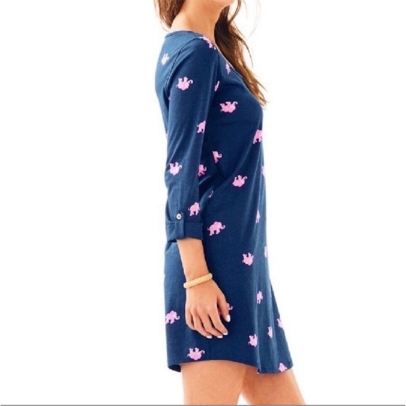Lilly Pulitzer Small Elephant Ocean Ridge Pima Cotton Dress - Picture 3 of 10